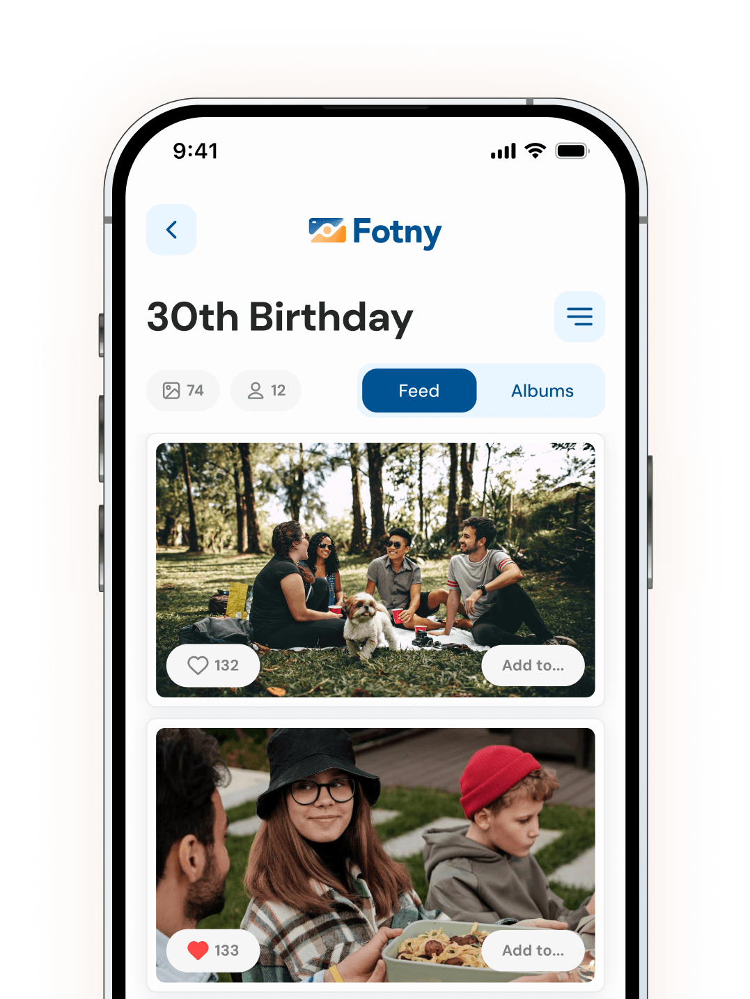 Fotny mobile interface preview